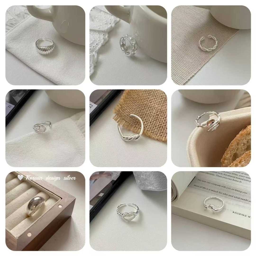 925银戒指 十三行白白家-跟着买就对啦！N款宝藏戒指合集#JZ003