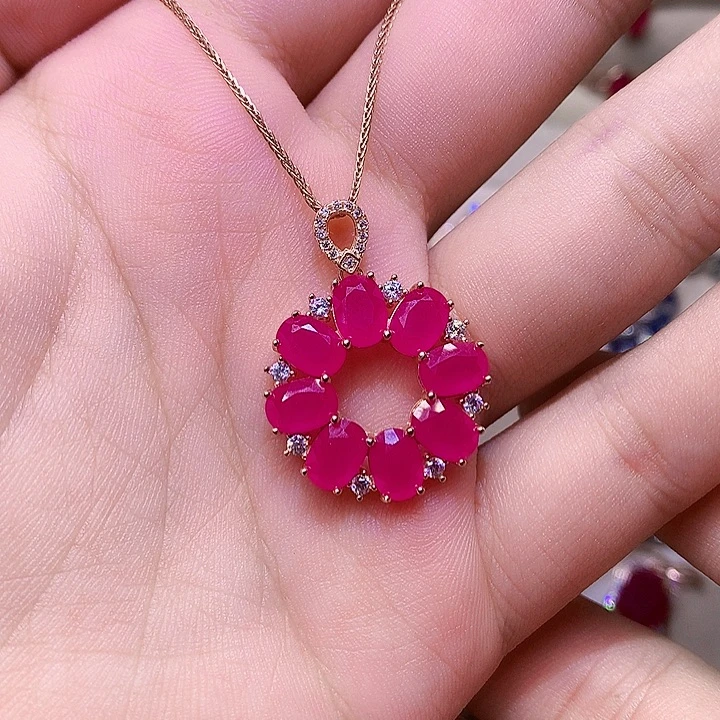 颈饰红宝石银S925镶嵌