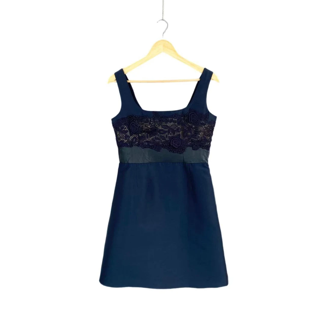 全新未使用 Valentino/华伦天奴  yy646 蕾丝拼接无袖连衣裙 8码