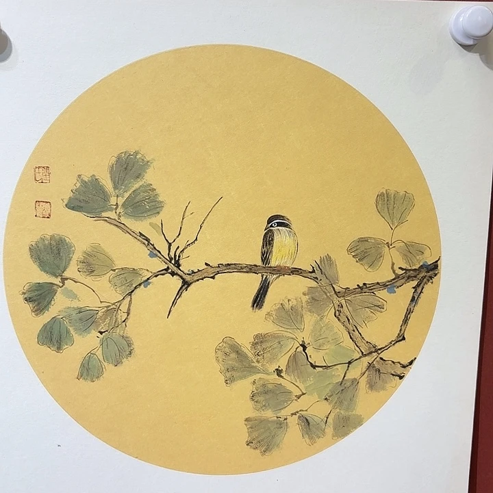 国画听兰老师花鸟