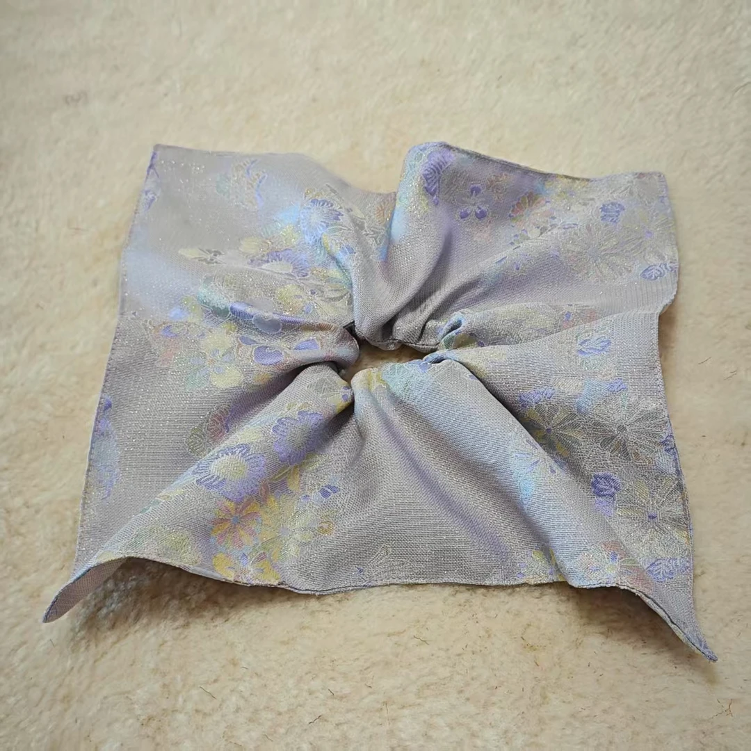 纯手工100桑蚕丝异色罗织金发圈 国风高级感发饰 新中式汉服配饰