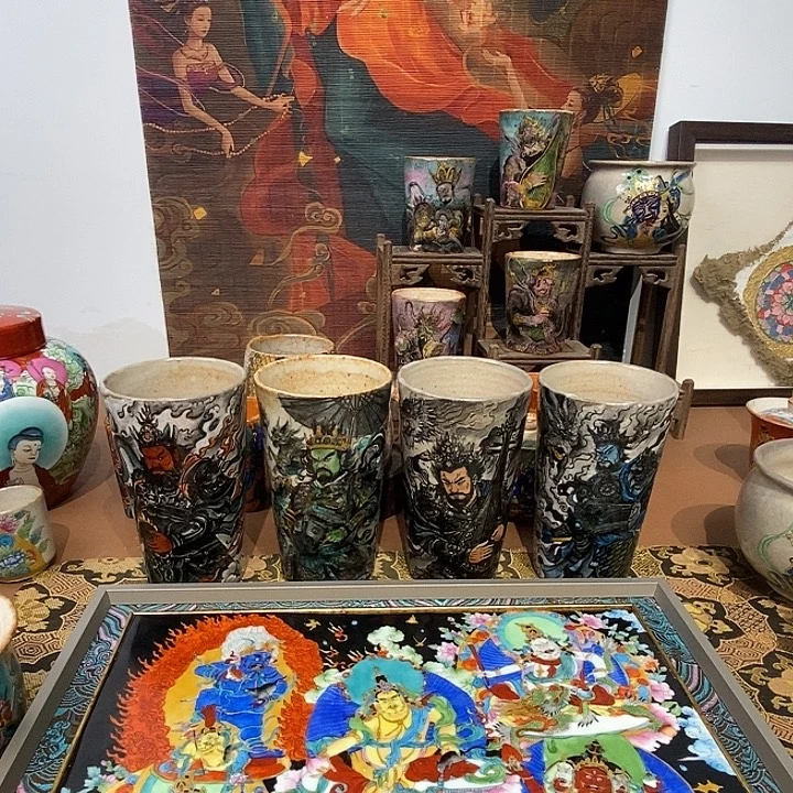 泷***鱼手工手绘四大天王剩余金