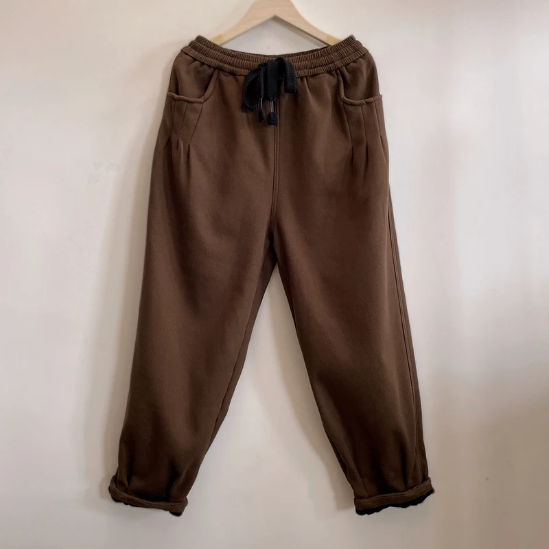 加绒加厚保暖休闲牛仔裤时尚百搭宽松纯色2024冬季新款YX104881