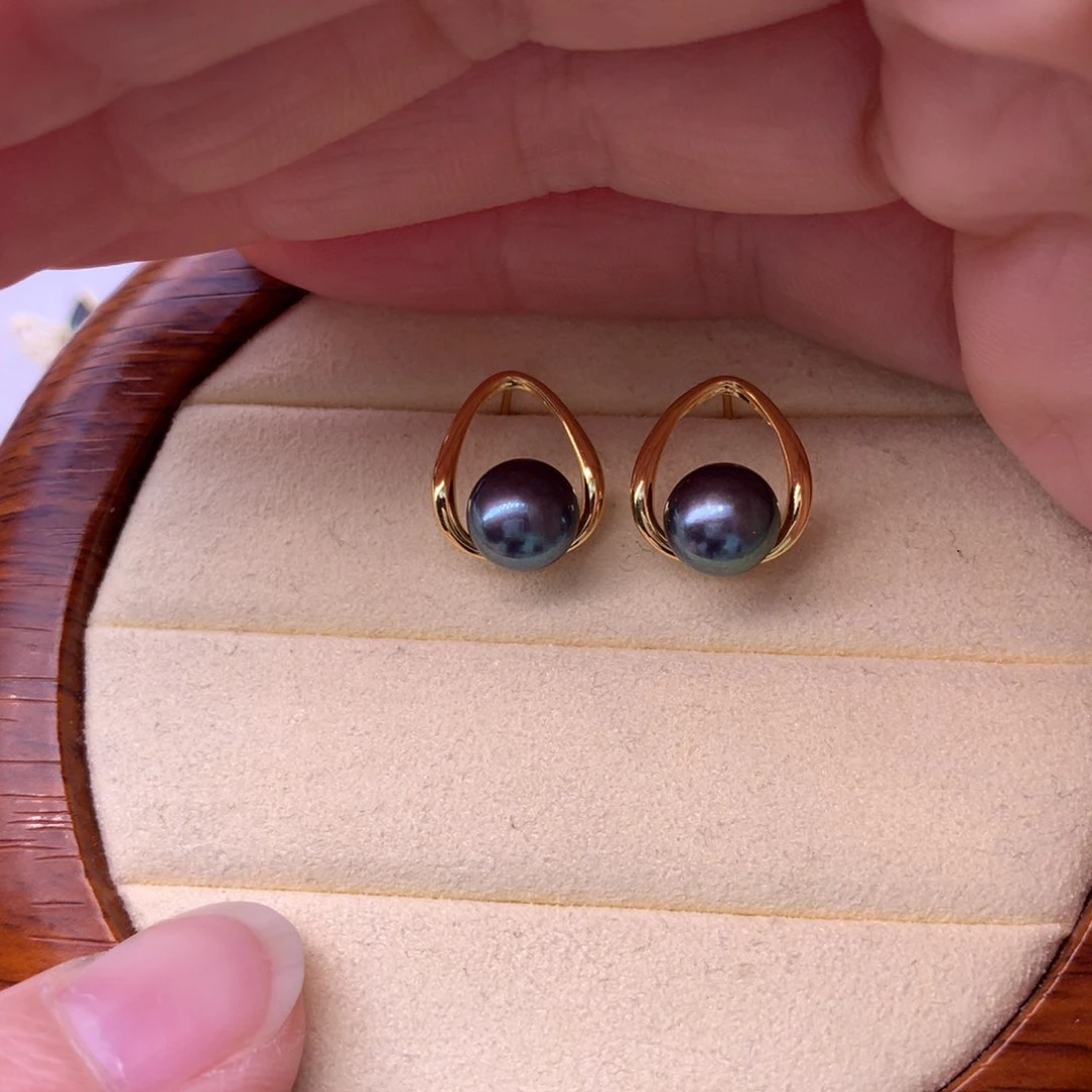 合金淡水珍珠耳饰