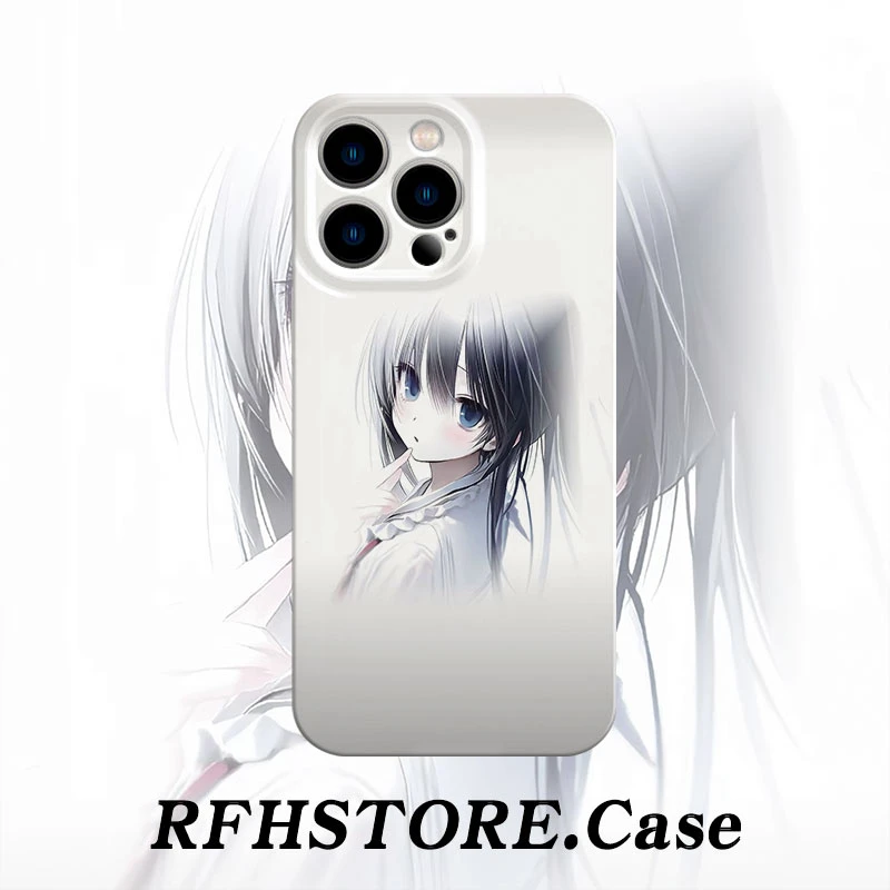 创意可爱蓝发少女适用iPhone17/16pro菲林手机壳华为vivoppo小米