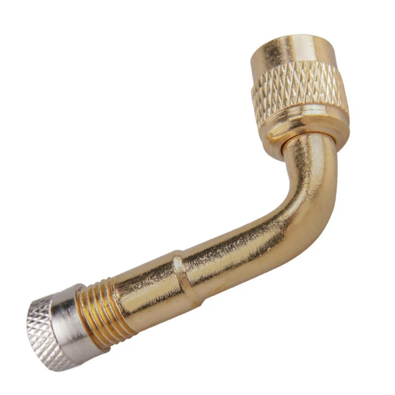 充气嘴打气咀多功能延长嘴弯头双内轮胎气门嘴加长管打气嘴充气杆