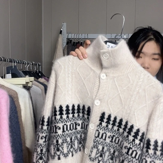 费尔岛开衫米色大码200