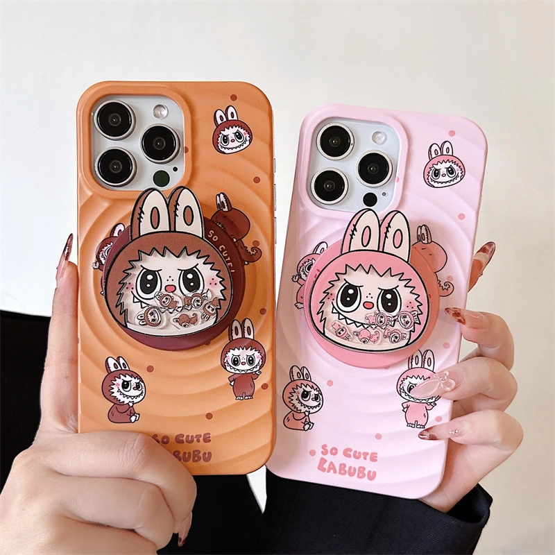 波漾纹磁吸拉布布iPhone14/13适用12苹果16/15PROMAX手机壳防摔套