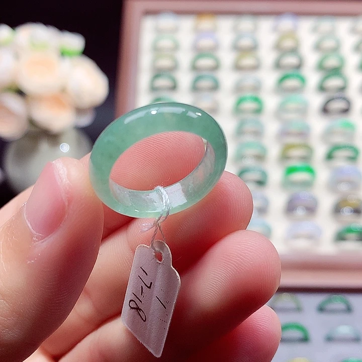 翡翠未镶嵌戒指17-18号