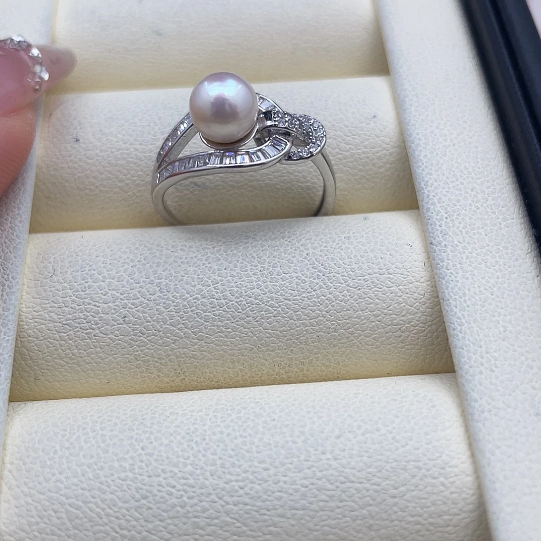 银S925镶嵌戒指海水珍珠