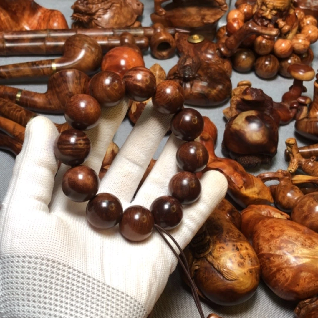 【闪购商品】木麻梨疙瘩火琉璃手把件