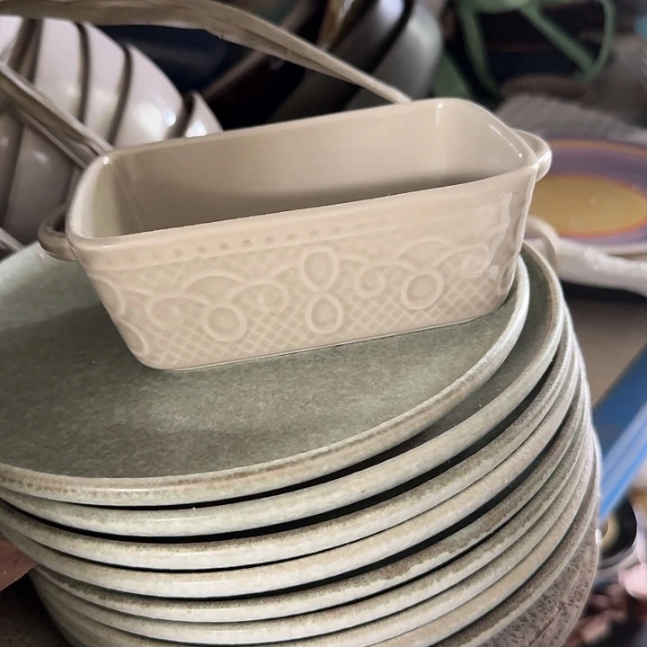 搪瓷浮雕双耳小烤碗