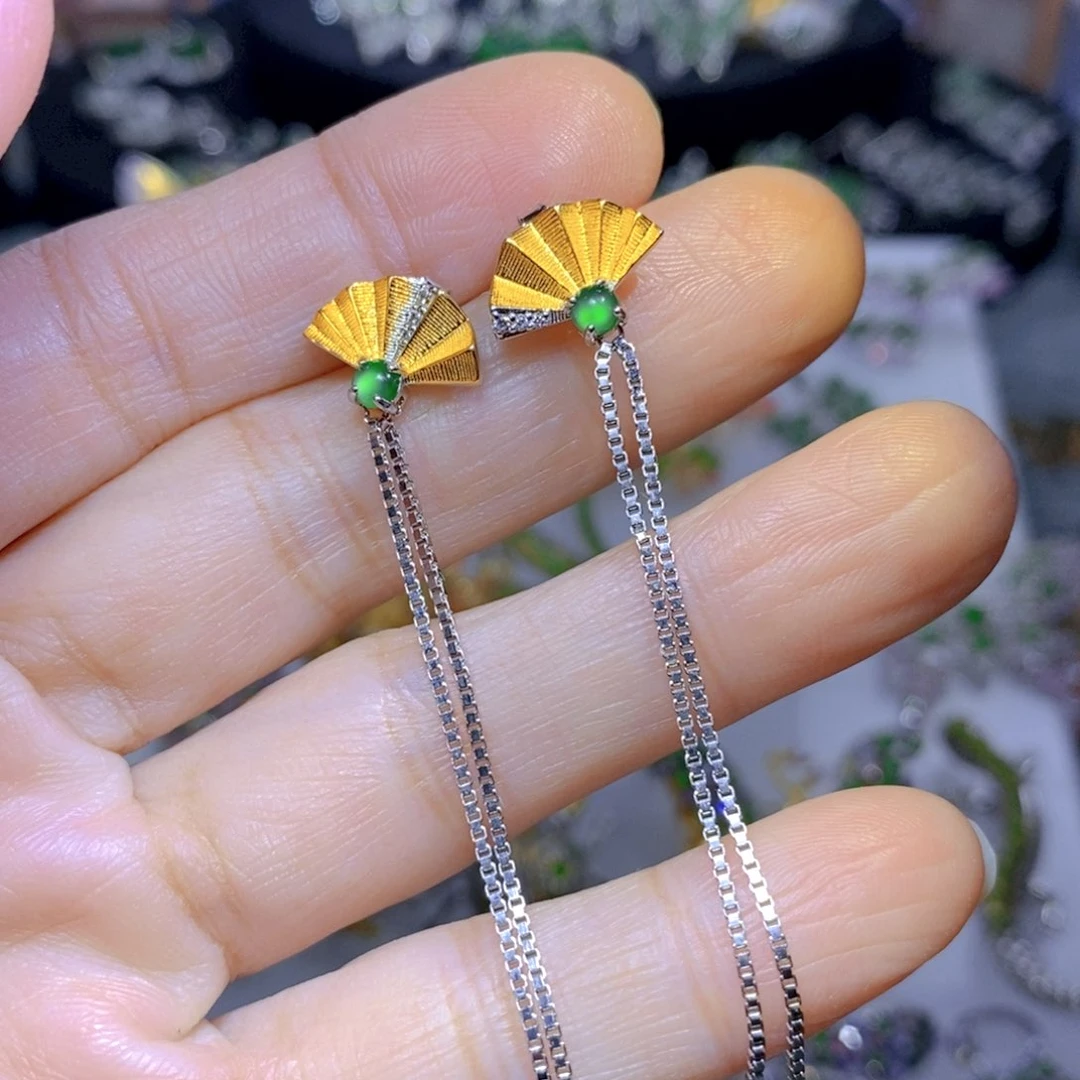 翡翠颈饰银S925镶嵌天然翡翠