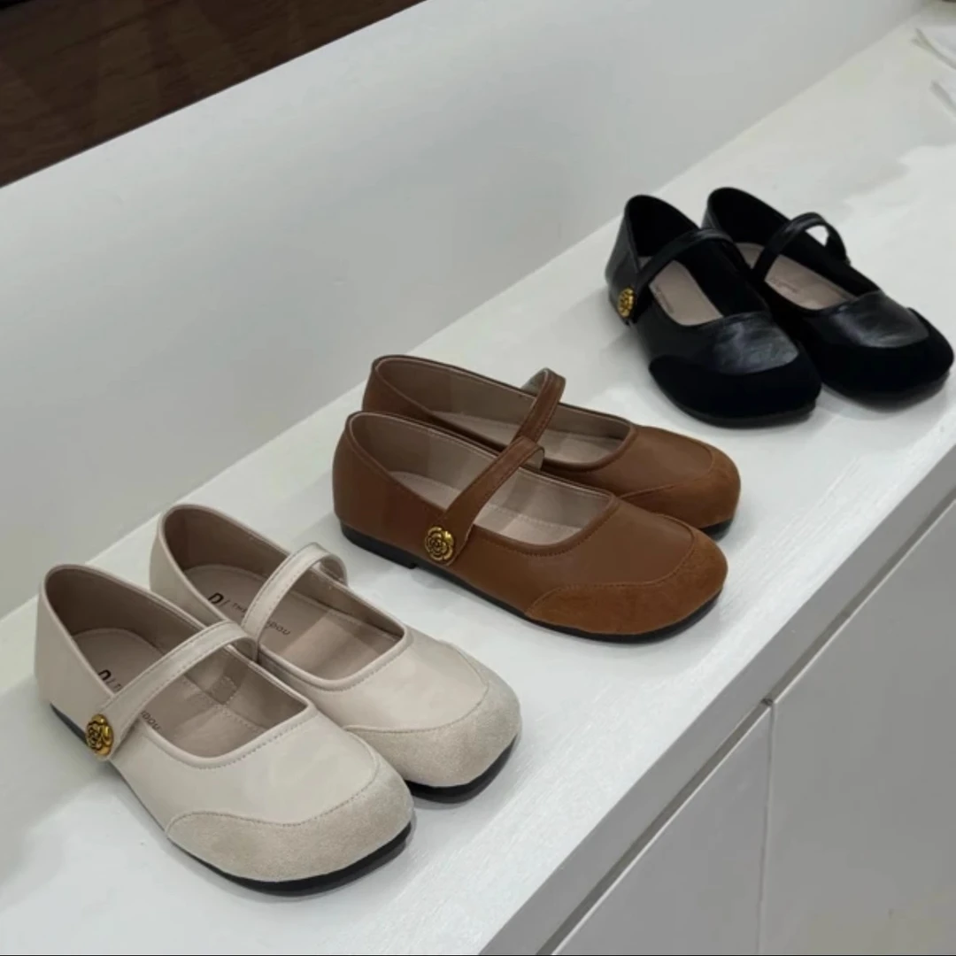 山茶花小单鞋新款软底芒果头百搭夏季女鞋豆豆鞋圆头显瘦玛丽珍鞋