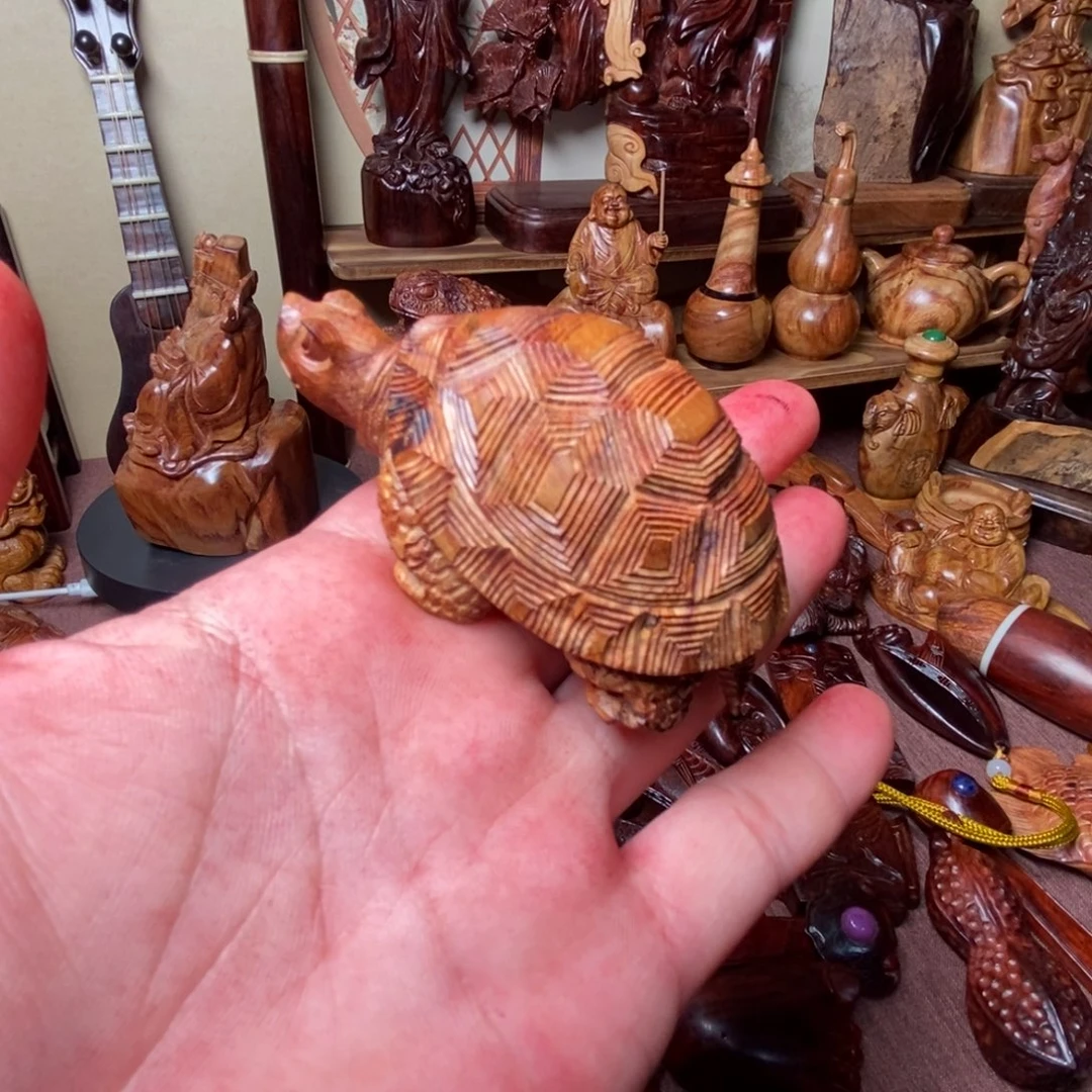 黄花梨/降香黄檀海南黄花梨新料乌龟手把件