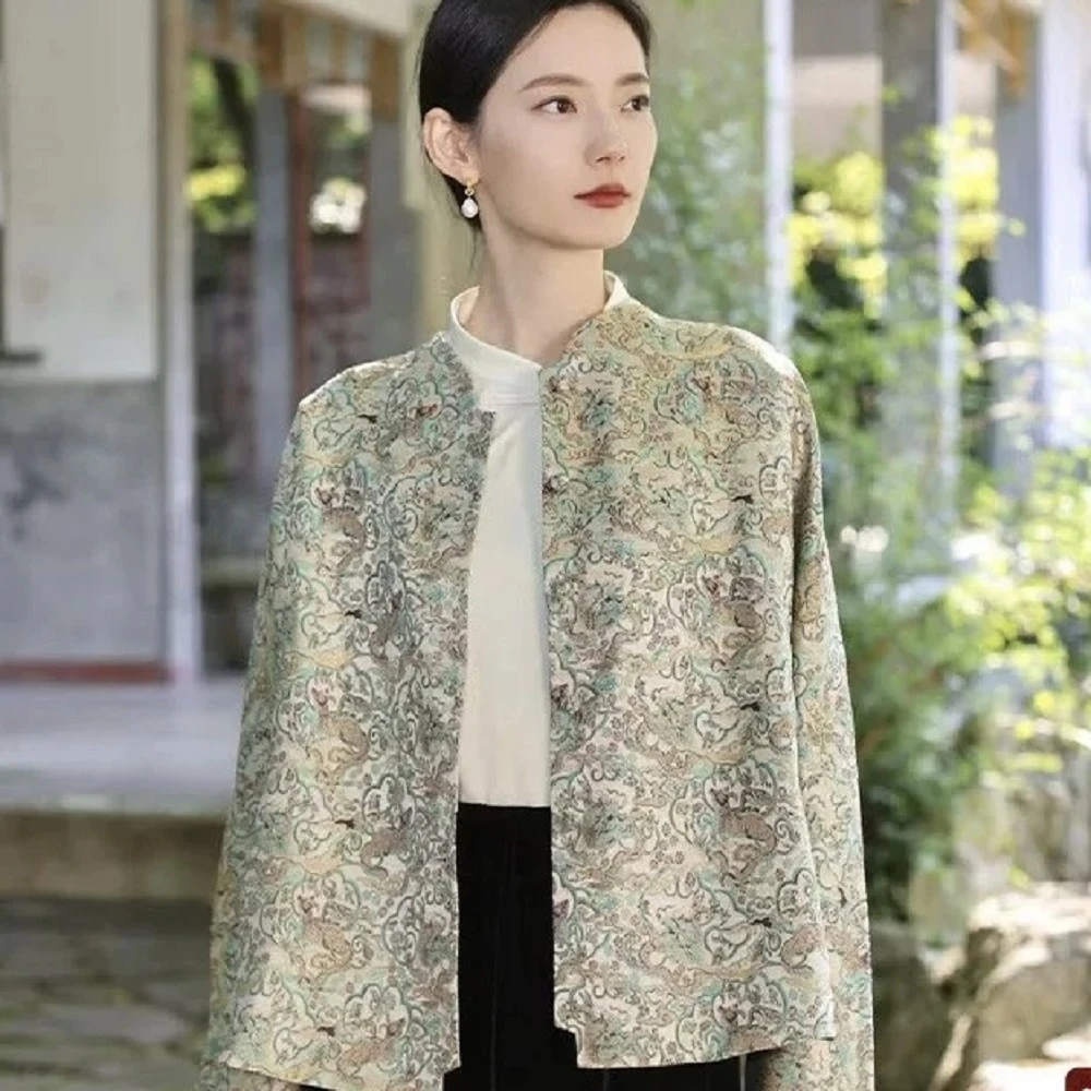 【鸿雁】中式国风经典老钱牛首龙纹 春款外套—2025A807小璐