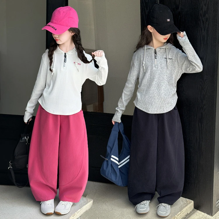 女童秋装2025新款中小童宝宝韩版洋气百搭12-15岁初中女孩潮装