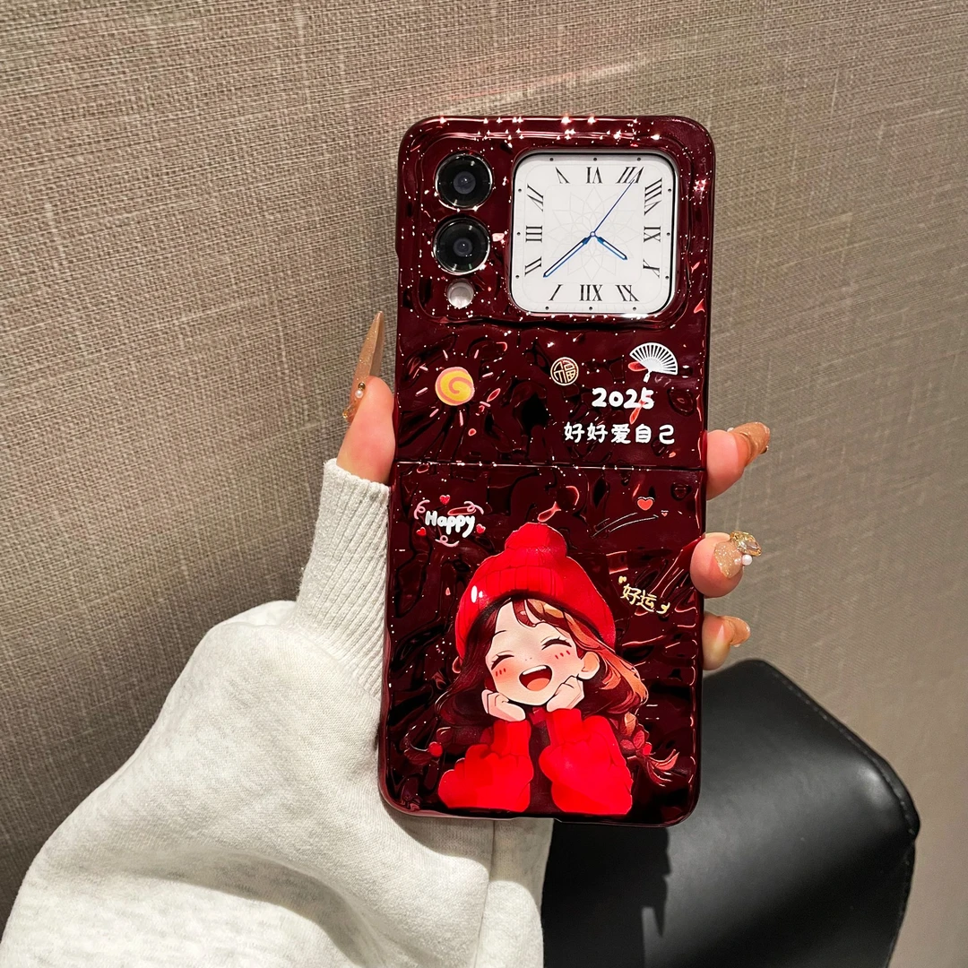 适用华为novaflip手机壳2025女孩电镀褶皱新年保护壳novaflip外壳