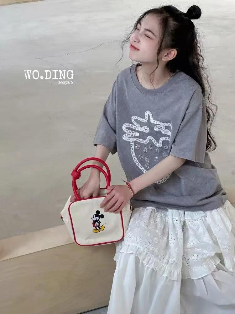 【百万清仓】宝妈福利！儿童串珠草莓圆领短袖~A7202