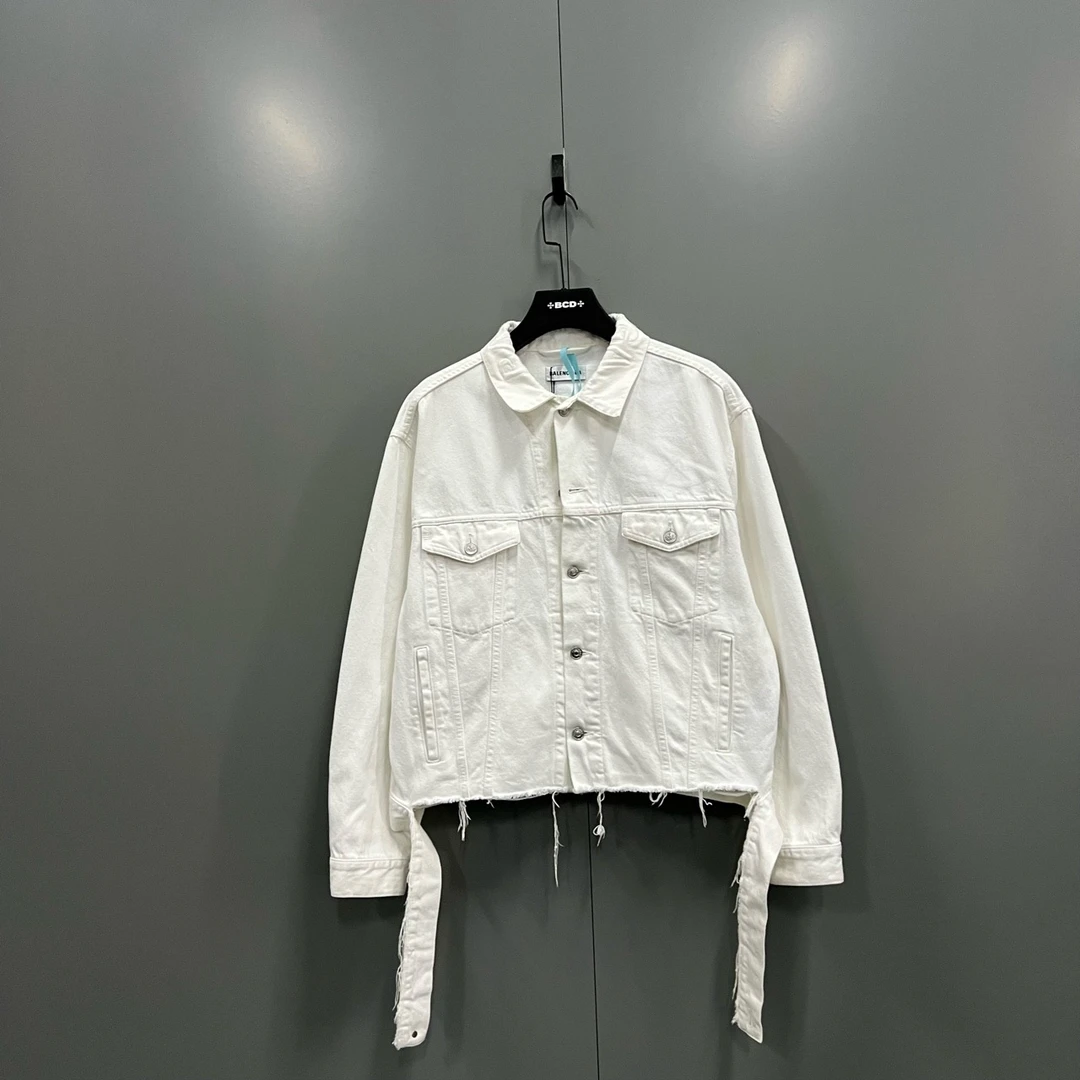 95新 Balenciaga/巴黎世家 领口刺绣logo牛仔夹克 34码/95新