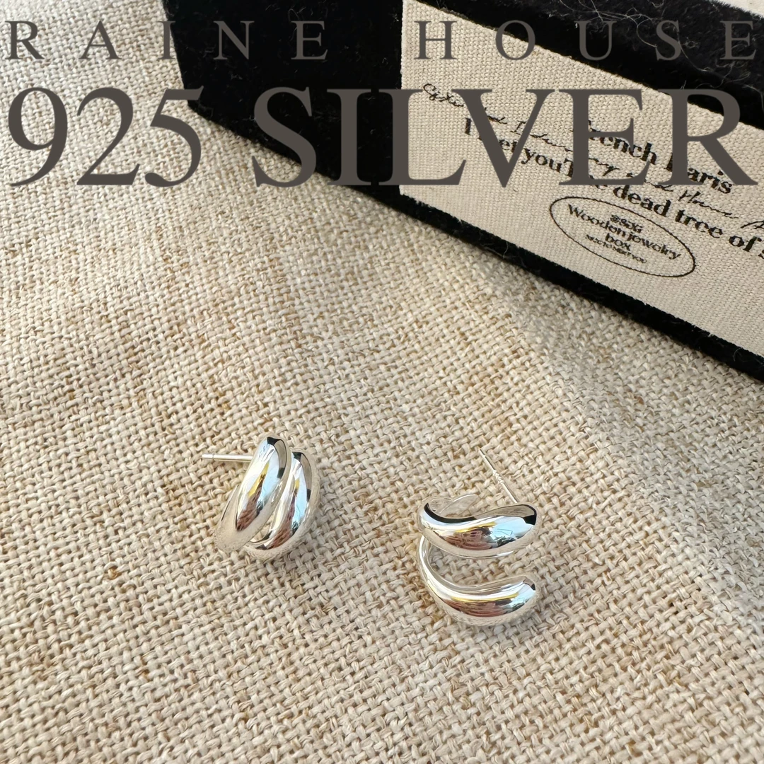 925银耳饰 【双层水滴】S925银韩版INS风博主款耳钉