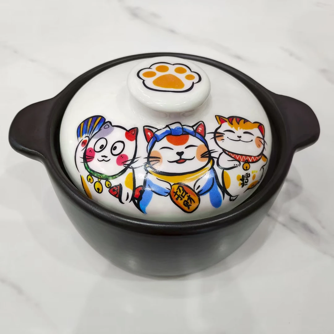 煲汤陶瓷招财猫砂锅