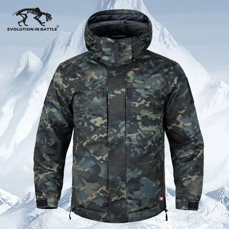 猛虎营迷彩重装P棉棉服连帽休闲加厚保暖登山防寒CJ12