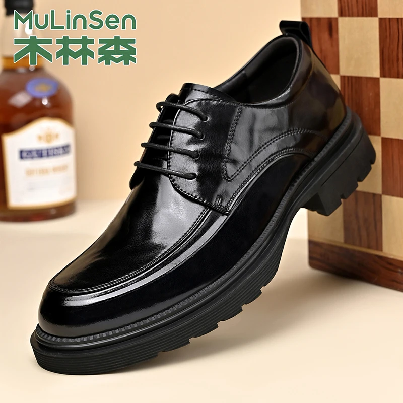 木林森皮鞋男2025新款秋季商务正装真皮休闲软底英伦风通勤男鞋