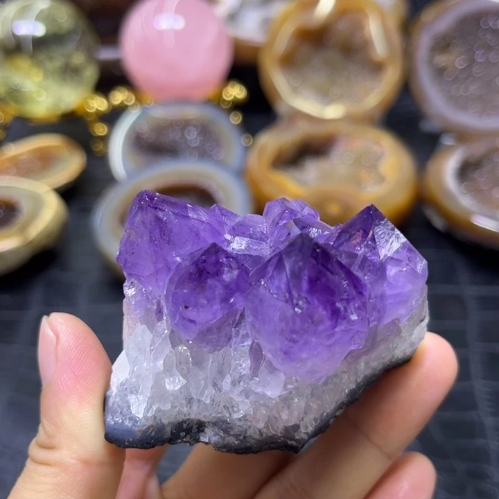 未镶嵌发饰水晶紫晶大牙