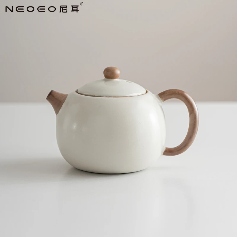 NEOEO尼耳汝窑西施茶壶2025新款家用陶瓷西施壶单壶功夫茶具中式