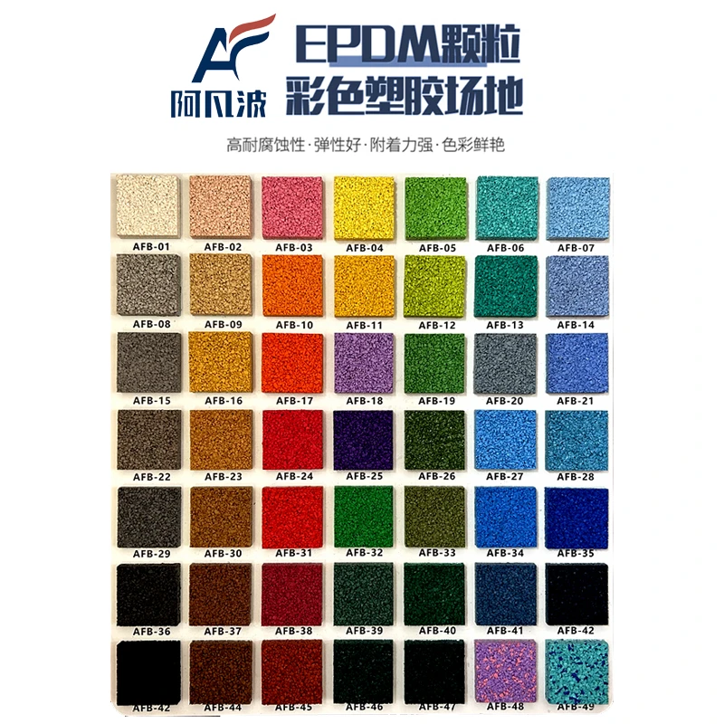 EPDM颗粒弹性地面环保材料施工专用  幼儿园橡胶塑胶跑道彩色材料