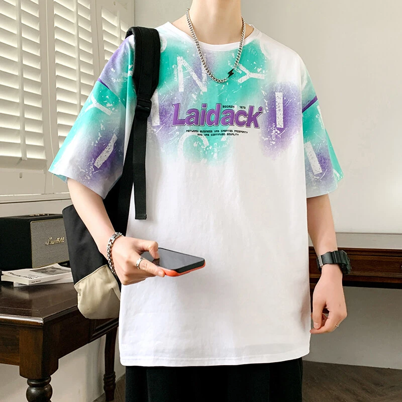 夏季青少年学生短袖t恤男生印花打底衫体恤初中学生男孩上衣