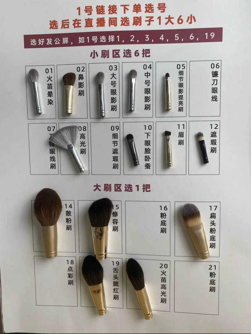 沧州化妆刷 纤维毛自选 1大6小/2大4小 默认微瑕 不退不换