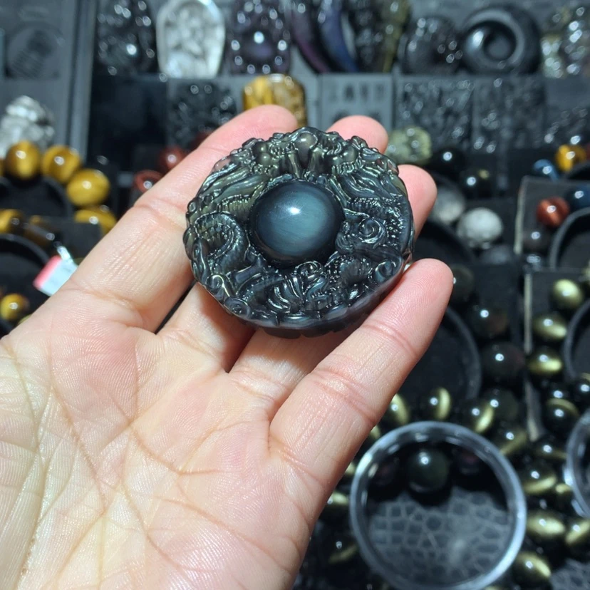 【闪购商品】黑曜岩吊坠(赠链)未镶嵌力**澜