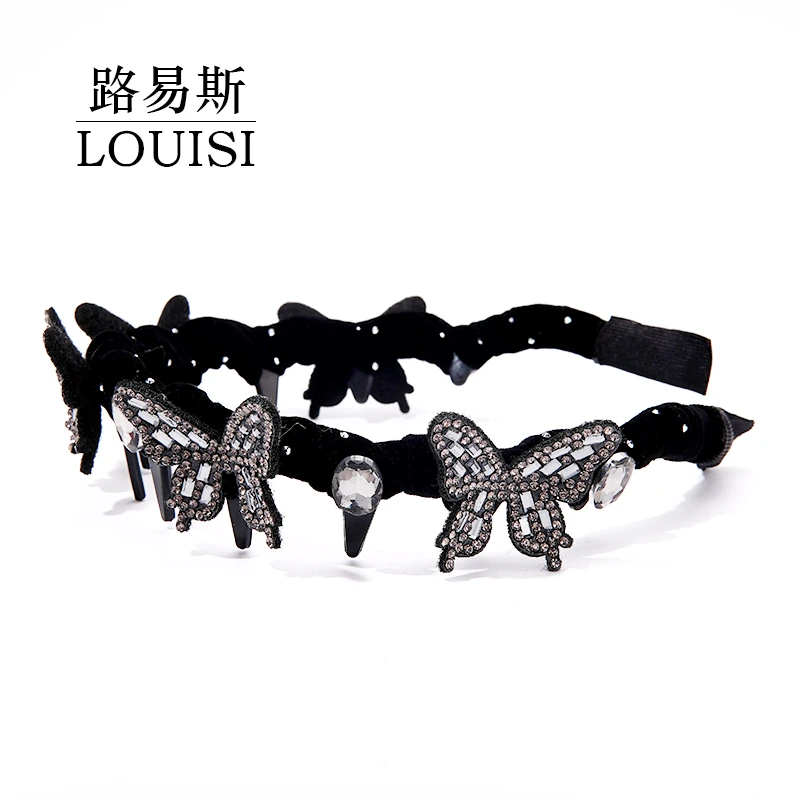 路易斯MY1114【蝴蝶花语】高级感时尚轻奢百搭黑色发箍