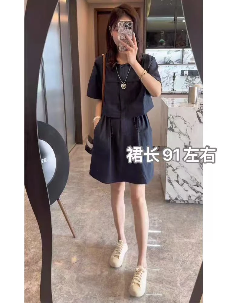凤儿家-33090 洋气宽松工装风收腰连衣裙