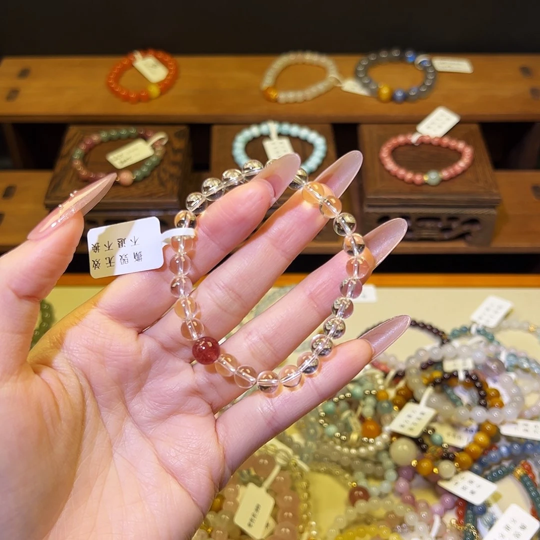 水晶手链银S925镶嵌白水601