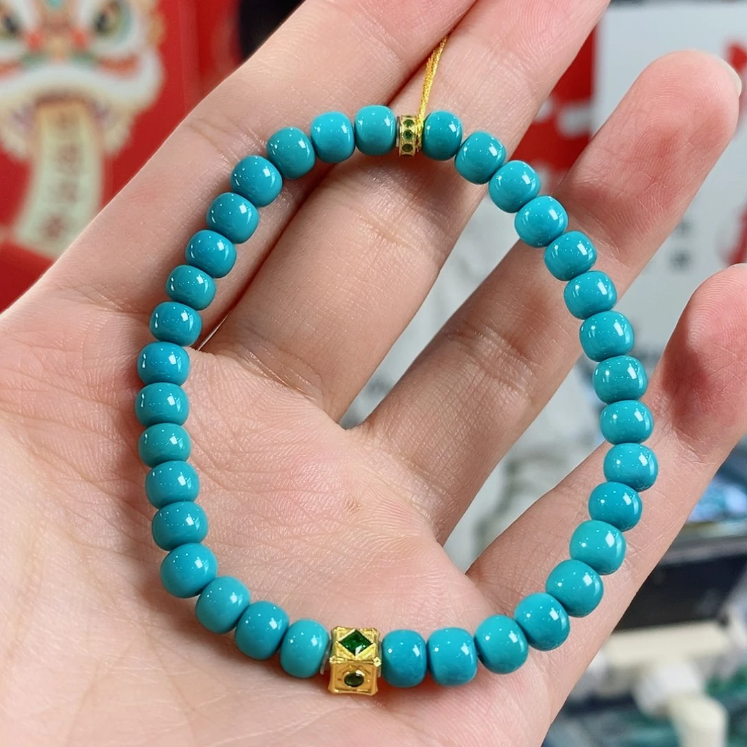 绿松石18K金镶嵌珠宝奇石