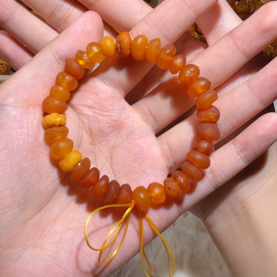 丝***年手链琥珀未镶嵌蜜蜡海漂手串