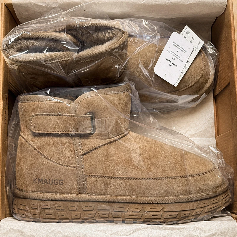 【官方正品】超耐磨轮胎底厚底雪地靴男款冬季防水防滑加绒保暖棉鞋