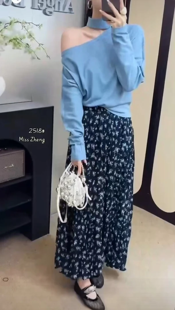 意法货2518碎花半身裙时尚洋气