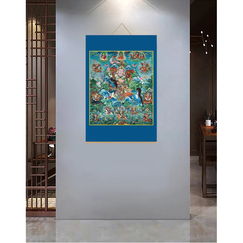 【379莲花生大士】80x120cm现代简约挂轴装饰画办公室家居装饰画