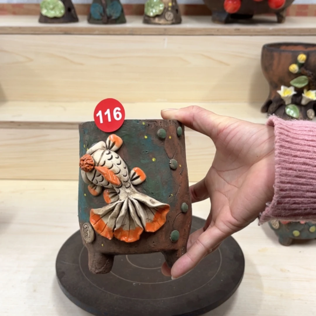 【闪购商品】紫砂花盆116号内口8.5外高13