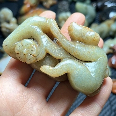 白玉菩提吊坠摆件