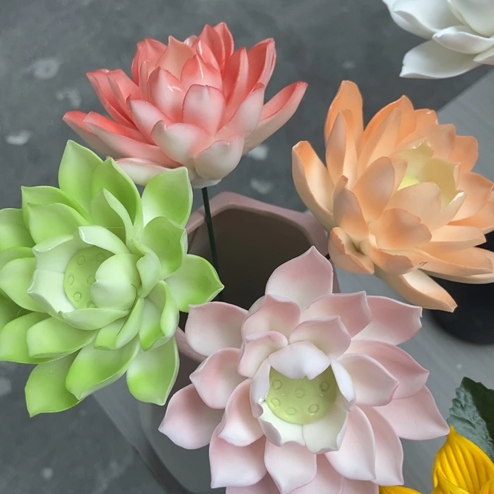 陶瓷手工制作陶瓷花4朵