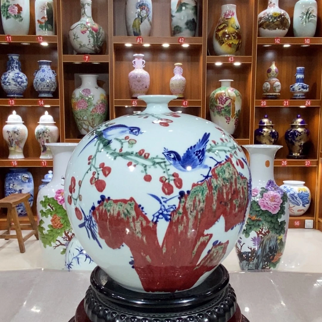 瓷摆件纯手工手绘，确保正品