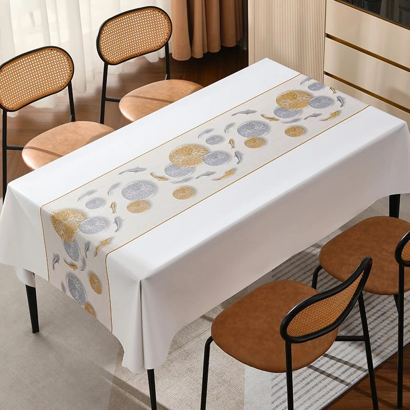 长方形桌布免洗防水防油防烫餐桌pvc茶几布家用台布布艺2023新款