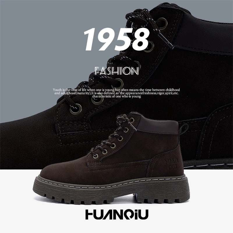 环球厚底马丁靴男款2025秋季新款男士时尚休闲潮鞋子英伦风工装靴