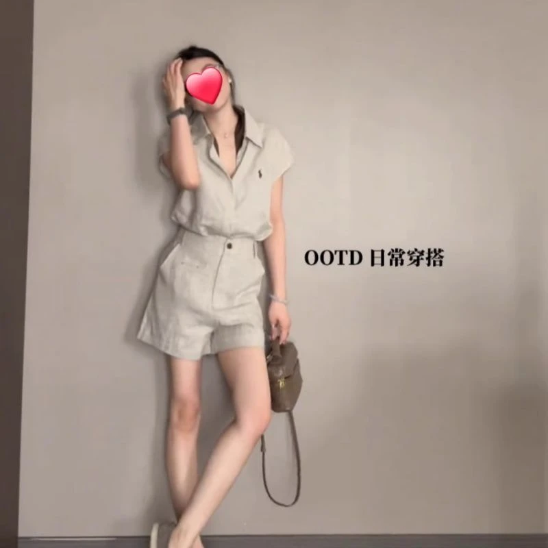 夏季新款休闲松弛感套装女高级感气质短袖衬衫百搭显瘦短裤两件套