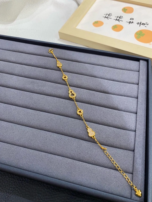 铜合金手链 双面工艺葫芦手链轻奢精致